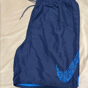 Nike Navy Shorts with Blue Logo